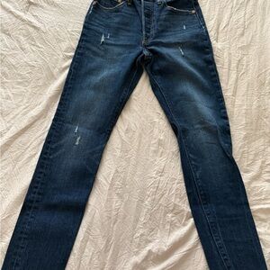 Dark Blue Distressed 501 Levis Jeans